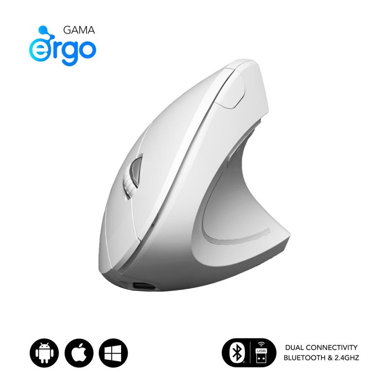 subblim-raton-glide-vertical-ergo-dual-mouse-battery-white