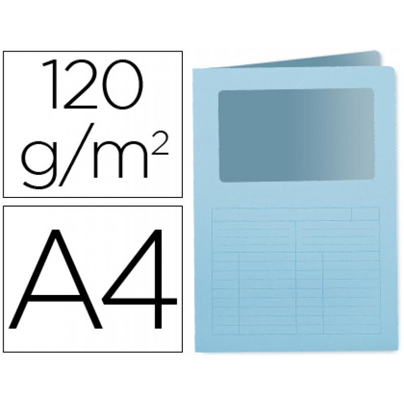 subcarpeta-cartulina-q-connect-din-a4-azul-con-ventana-transparente-120-gr