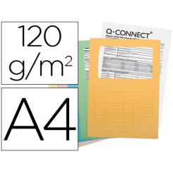 Subcarpeta cartulina Q-CONNECT DIN A4 colores surtidos con ventana transparente 120g/m2 paquete de 25 unidades