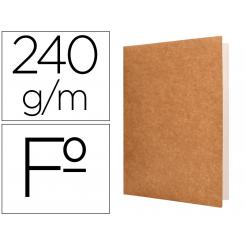 Subcarpeta LIDERPAPEL folio kraft interior blanco 240g/m2