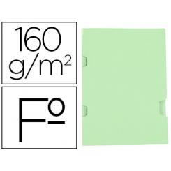 Subcarpeta LIDERPAPEL folio verde tres uñeros plastificada 160g/m2