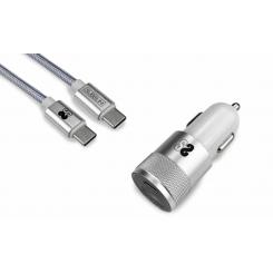 SUBBLIM SUBCHG-5CPD10 cargador de dispositivo móvil Plata Auto
