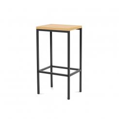 Taburete alto Rocada serie STAND. Estructura antracita y asiento roble.