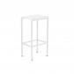 Taburete alto Rocada serie STAND. Estructura blanca y asiento roble.