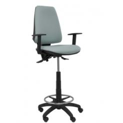 Taburete Piqueras Y Crespo Elche S Brazos Regulables Ergonomico Mecanismo Asincro Regulable En Altura Aro Reposapies Cromado Ruedas Nailon Asiento Y Respaldo Tapizados Bali Gris
