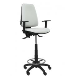 Taburete Piqueras Y Crespo Elche S Brazos Regulables Ergonomico Mecanismo Asincro Regulable En Altura Aro Reposapies Cromado Ruedas Nailon Asiento Y Respaldo Tapizados Bali Gris Claro