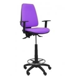 Taburete Piqueras Y Crespo Elche S Brazos Regulables Ergonomico Mecanismo Asincro Regulable En Altura Aro Reposapies Cromado Ruedas Nailon Asiento Y Respaldo Tapizados Bali Lila