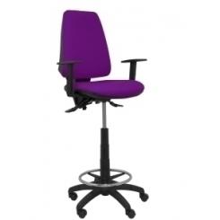 Taburete Piqueras Y Crespo Elche S Brazos Regulables Ergonomico Mecanismo Asincro Regulable En Altura Aro Reposapies Cromado Ruedas Nailon Asiento Y Respaldo Tapizados Bali Morado