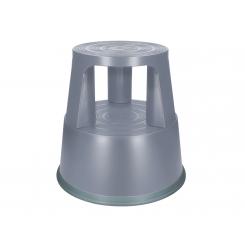 Taburete Q-CONNECT ruedas retractiles tres ruedas dos niveles color gris