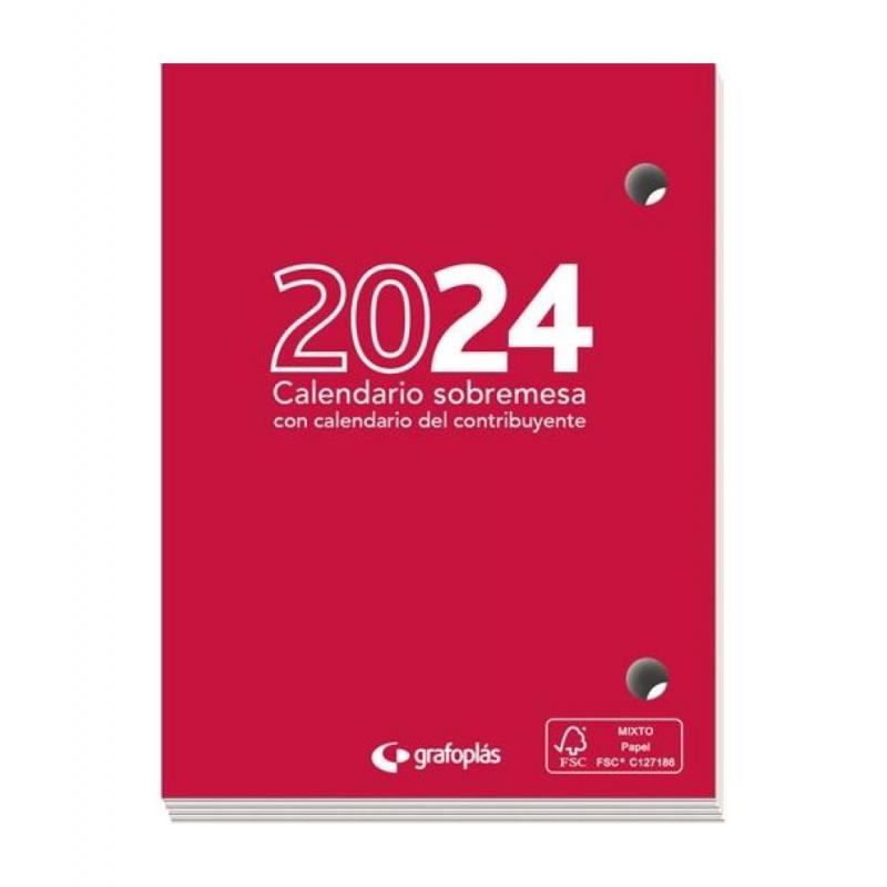 Taco Calendario 2024 sobremesa 83x110 mm cuatrilingue 4 idiomas