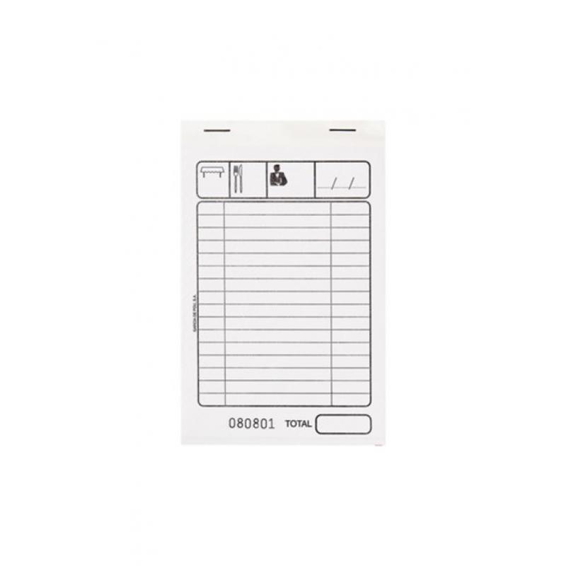 Talonario Camarero Bolsillo Duplicado 10x15 (50x2 hojas) blanco autocopiativo, 1ud