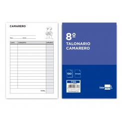 Talonario LIDERPAPEL camarero octavo sin iva 102