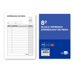 Talonario LIDERPAPEL camarero octavo sin iva 102 texto en portugues
