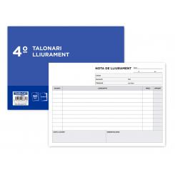 Talonario LIDERPAPEL entregas cuarto original y copia t229 apaisado texto en catalan