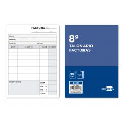 Talonario LIDERPAPEL facturas 8º original y 2 copias t300 con i.v.a.