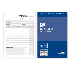 Talonario LIDERPAPEL facturas 8º original y copia t200 con i.v.a