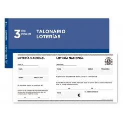 Talonario LIDERPAPEL loteria tres en folio 111