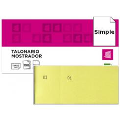 Talonario LIDERPAPEL mostrador 50x110 mm tl07 amarillo con matriz