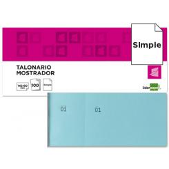 Talonario LIDERPAPEL mostrador 60x145 mm tl03 celeste con matriz