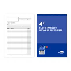 Talonario LIDERPAPEL notas de expediente cuarto duplo texto en portugues