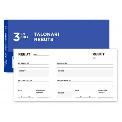 Talonario LIDERPAPEL recibos 3/fº original t105 con matriz texto en catalan