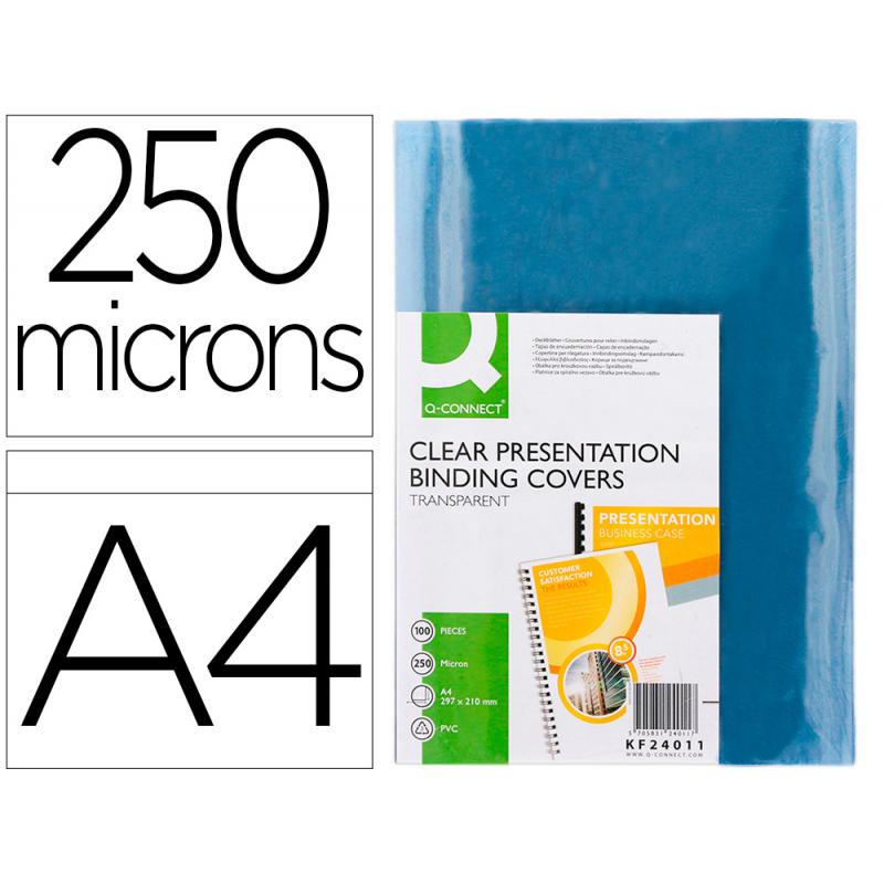 tapa-de-encuadernacion-q-connect-pvc-din-a4-incolora-250-mc-caja-de-100-unidades