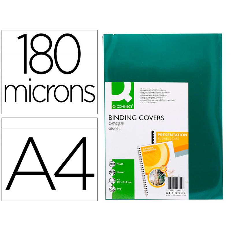 tapa-de-encuadernacion-q-connect-pvc-din-a4-opaca-verde-180-micras-caja-de-100-unidades