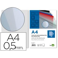 Tapa encuadernacion LIDERPAPEL polipropileno A4 0.5mm ahumada paquete de 100 unidades