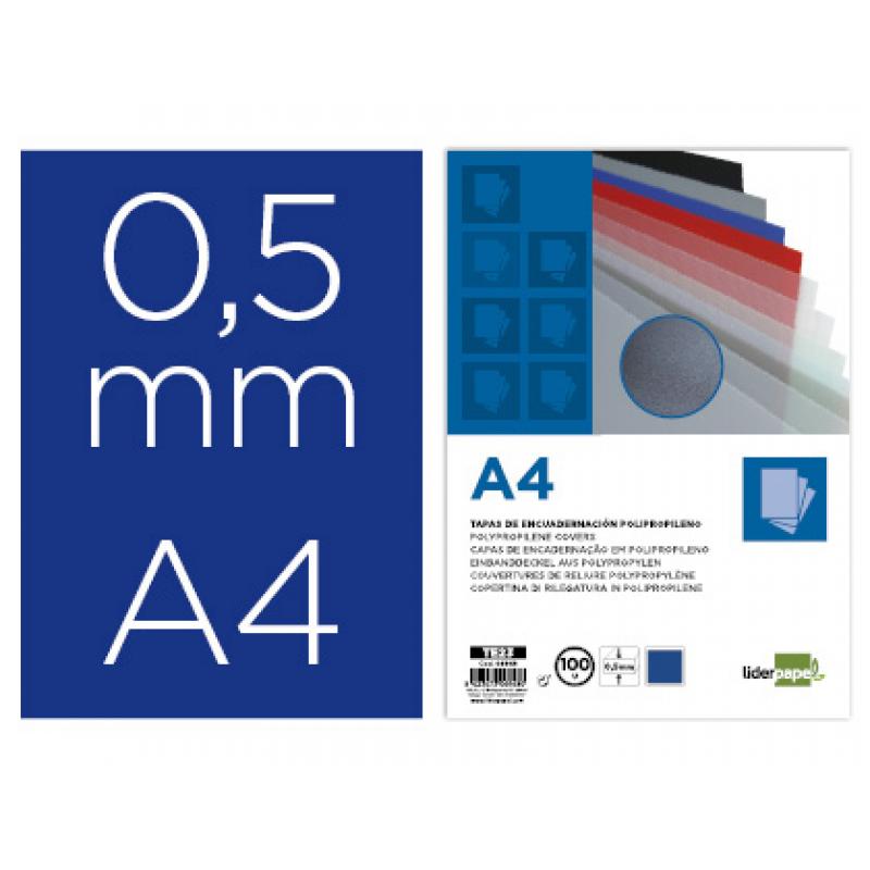 tapa-encuadernacion-liderpapel-polipropileno-a4-05mm-azul-opaco-paquete-de-100-unidades