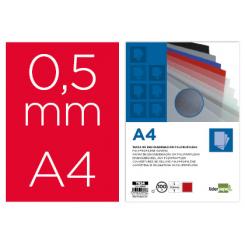 Tapa encuadernacion LIDERPAPEL polipropileno A4 0.5mm rojo opaco paquete de 100 unidades