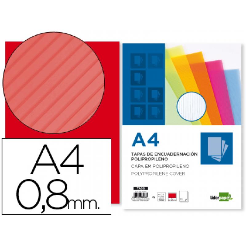 tapa-encuadernacion-liderpapel-polipropileno-ondulado-a4-08-mm-rojo-paquete-de-50-unidades