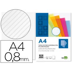 Tapa encuadernacion LIDERPAPEL polipropileno ondulado A4 0.8 mm transparente paquete de 50 unidades