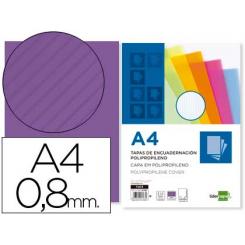 Tapa encuadernacion LIDERPAPEL polipropileno ondulado A4 0.8 mm violeta paquete de 50 unidades