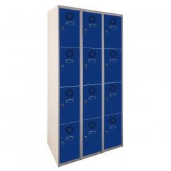 Taquilla metálica modular ECOC-25/3 PRO (1800x750x500mm), 12 puertas y cerradura de candado (90062) montadas