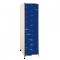 Taquilla metálica soldada c/puertas metálicas MEGABLOCK S10-50/1 De llave (1.900 (1.800+100 patas) x 500 x 500) 10 puertas