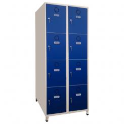 Taquilla metálica soldada c/puertas metálicas MEGABLOCK SC-40/2 De llave (1.900 (1.800+100 patas) x 800 x 500) 8 puertas