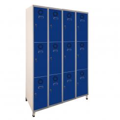 Taquilla metálica soldada c/puertas metálicas MEGABLOCK SM-25/4 De llave (1.900 (1.800+100 patas) x 1.000 x 500) 12 puertas