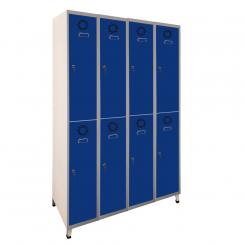 Taquilla metálica soldada c/puertas metálicas MEGABLOCK ST-25/4 De llave (1.900 (1.800+100 patas) x 1.000 x 500) 8 puertas