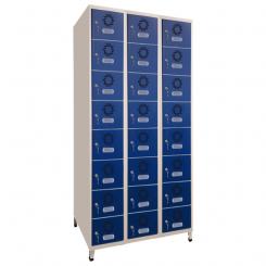 Taquilla metálica soldada c/puertas metálicas MEGABLOCK SZ-25/3 De llave (1.900 (1.800+100 patas) x 750 x 500) 24 puertas