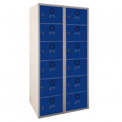 Taquilla metálica vestuario c/puertas metálicas MEGABLOCK ECOB-40/2 PRO de llave (1.800 x 800 x 500) 12 puertas