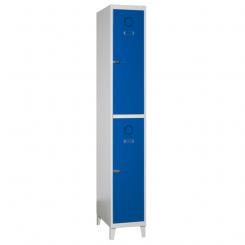 Taquilla Soldada Monoblok ST-25/2 1 Modulo De 2 Puertas con patas 1900x250x500 mm Cuerpo gris puertas azul