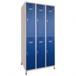 Taquilla Soldada Monoblok ST-25/3 3 Modulo De 2 Puertas 1900x750x500 mm con patas
