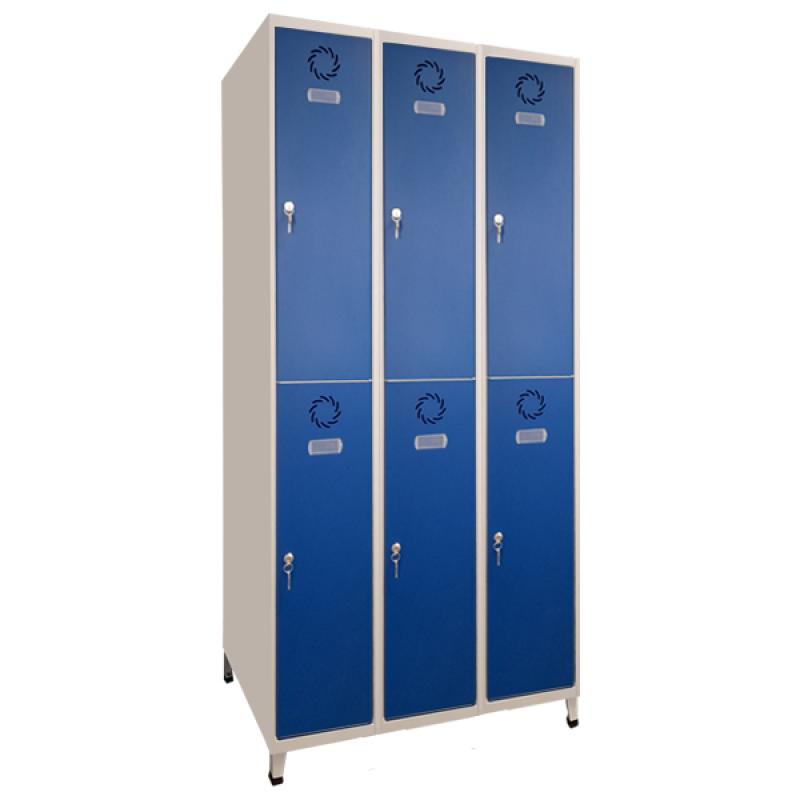 Taquilla Soldada Monoblok ST-25/3 3 Modulo De 2 Puertas 1900x750x500 mm con patas