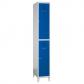 Taquilla Soldada Monoblok ST-30/2 1 Modulo De 2 Puertas con patas 1900x600x500 mm Cuerpo gris puertas azul