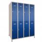 Taquilla Soldada Monoblok ST-30/4 4 Modulo De 2 Puertas 1900x1200x500 mm con patas 8 puertas