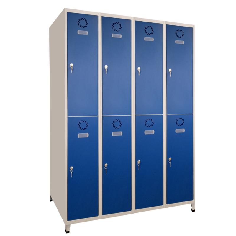 Taquilla Soldada Monoblok ST-30/4 4 Modulo De 2 Puertas 1900x1200x500 mm con patas 8 puertas