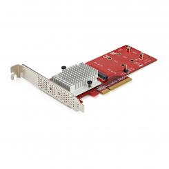 StarTech.com Tarjeta Adaptadora para 2 SSD M.2 PCIe SSD - Dos SSDs NVMe o AHCI M.2 SSD a x8/x16 PCI Express 3.0 - Compatible con PCIe M.2 NGFF (M-Key) - Admite 2242, 2260, 2280 - Mac y PC