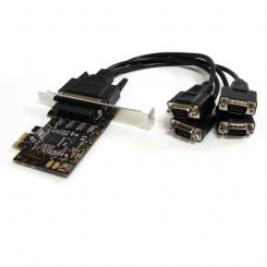 StarTech.com Tarjeta Adaptadora PCI Express PCIe de 4 Puertos Serie con Cable Multiconector RS232 Serial