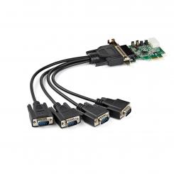 StarTech.com Tarjeta Adaptadora Serie PCI Express RS232 de 4 Puertos - Tarjeta Controladora Serie PCIe RS232 - PCIe a Serie DB9 - UART 16950 - Tarjeta de Perfil Bajo - Windows y Linux