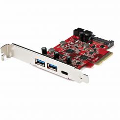 StarTech.com Tarjeta PCIe de 5 Puertos USB -Tarjeta PCI Express USB 3.2 Gen 2 (10Gbps)con 1 Puerto USB-C y 2 Puertos USB-A - 1 Terminal IDC de 2 puertos -Tarjeta Controladora PCI Express USB Tipo C